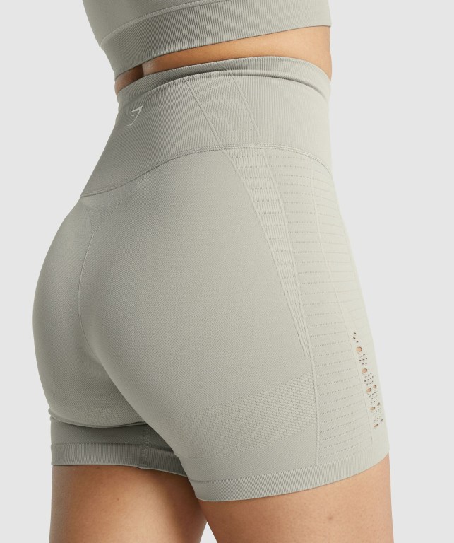 Gymshark Energy Seamless Women's Shorts Light Grey | UAE-95LJXE