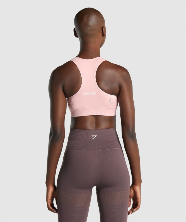 Gymshark Energy Seamless Women's Sports Bra Light Pink | UAE-35XDWP