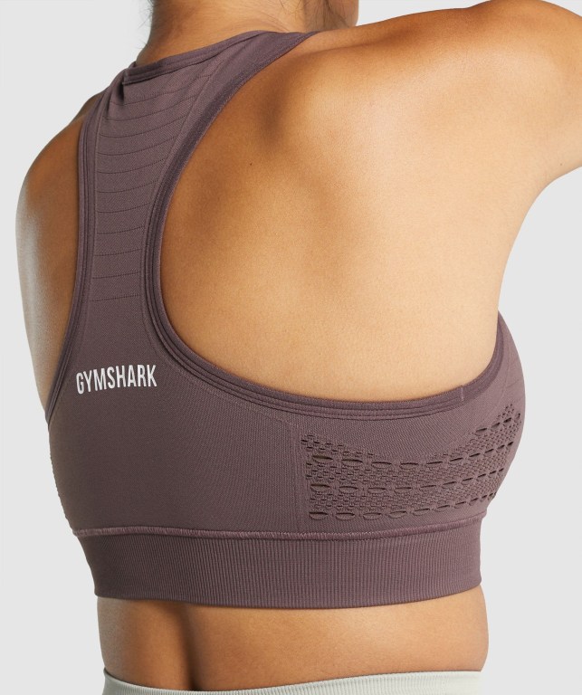 Gymshark Energy Seamless Women's Sports Bra Brown | UAE-74VUFQ