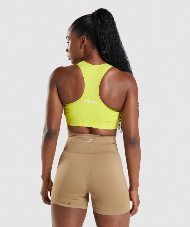 Gymshark Energy Seamless Women's Sports Bra Yellow | UAE-81VJYX