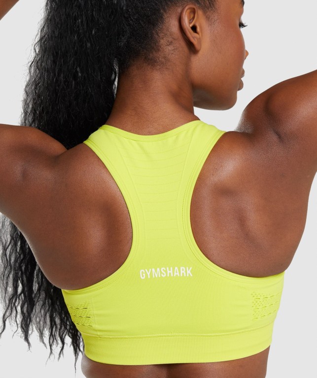 Gymshark Energy Seamless Women's Sports Bra Yellow | UAE-81VJYX