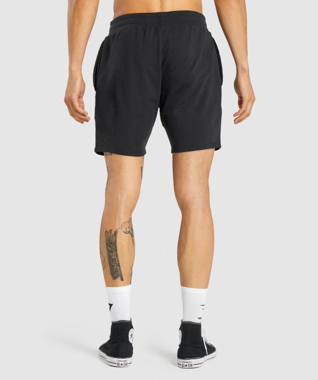 Gymshark Essential 7” Men's Shorts Black | UAE-39XFCE