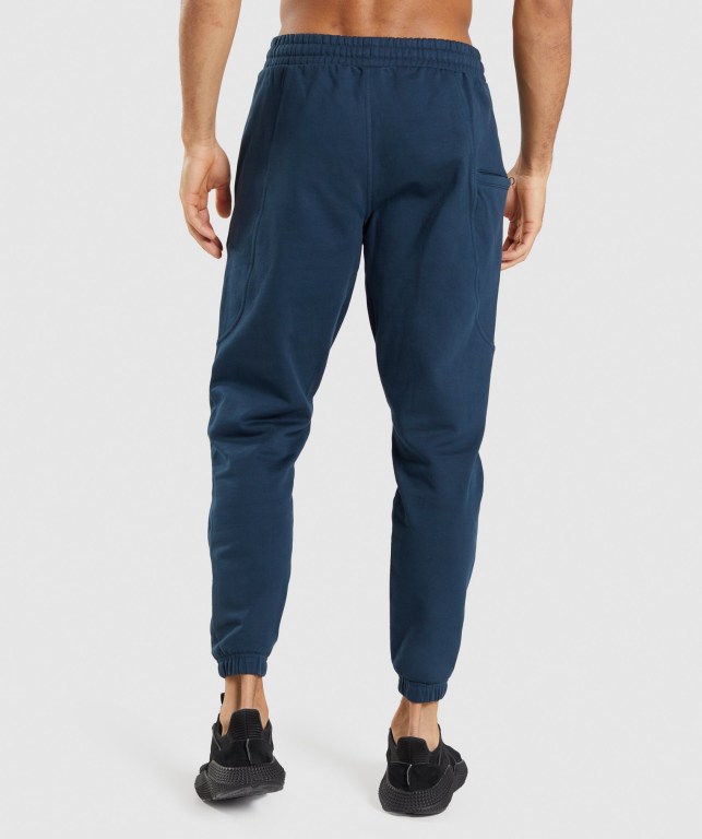 Gymshark Essential Oversized Men's Joggers Navy | UAE-83MNIU