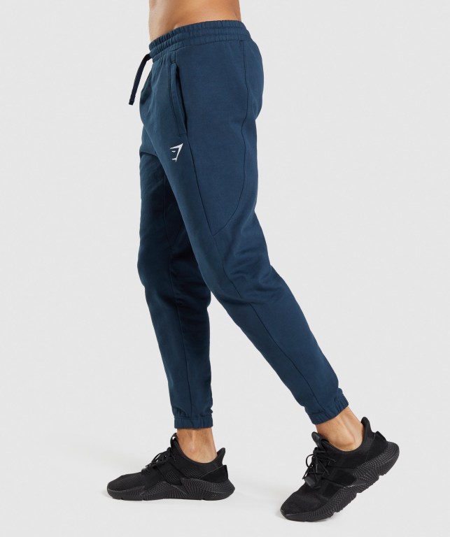 Gymshark Essential Oversized Men's Joggers Navy | UAE-83MNIU