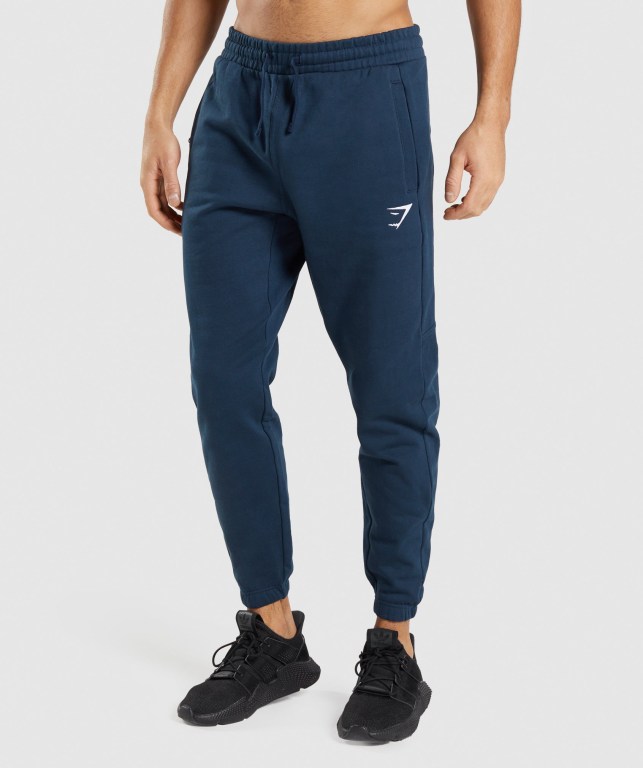 Gymshark Essential Oversized Men\'s Joggers Navy | UAE-83MNIU