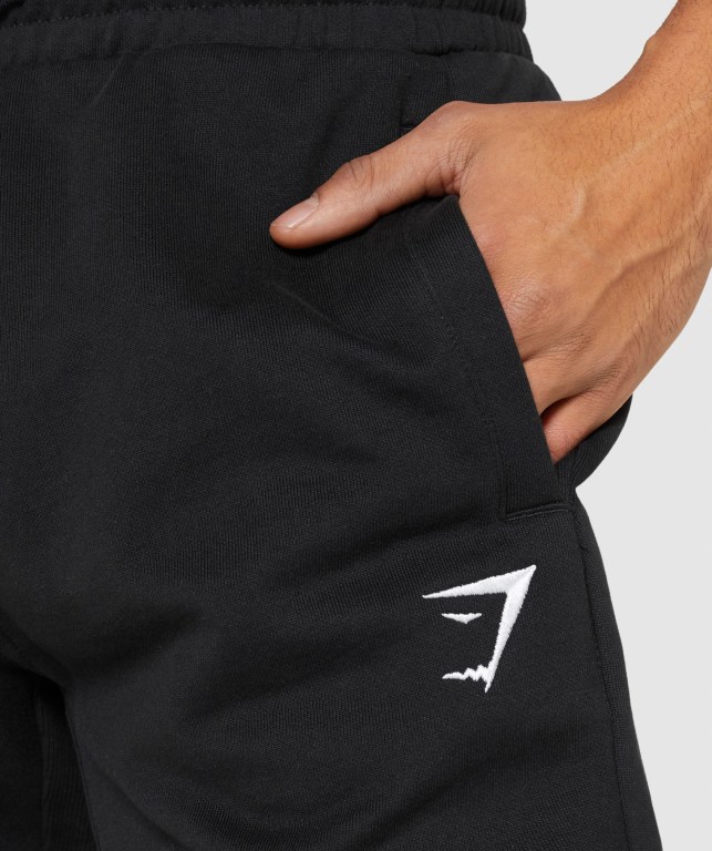 Gymshark Essential Oversized Men's Joggers Black | UAE-94ZAOW