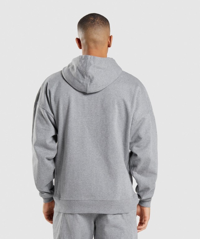 Gymshark Essential Oversized Zip Up Men's Hoodies Grey | UAE-94OCKR