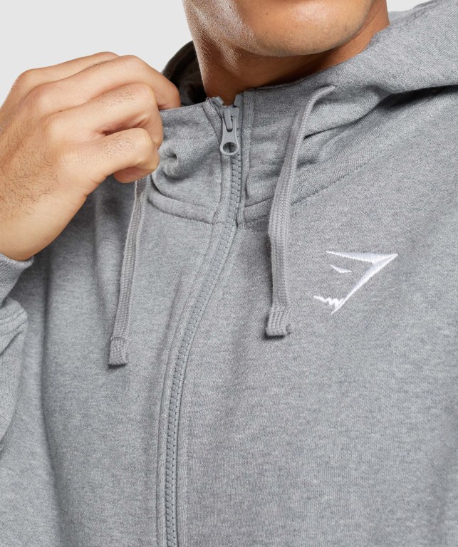 Gymshark Essential Oversized Zip Up Men's Hoodies Grey | UAE-94OCKR