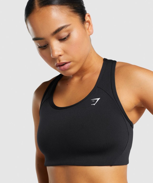 Gymshark Essential Racer Back Training Women's Sports Bra Black | UAE-01ITJO