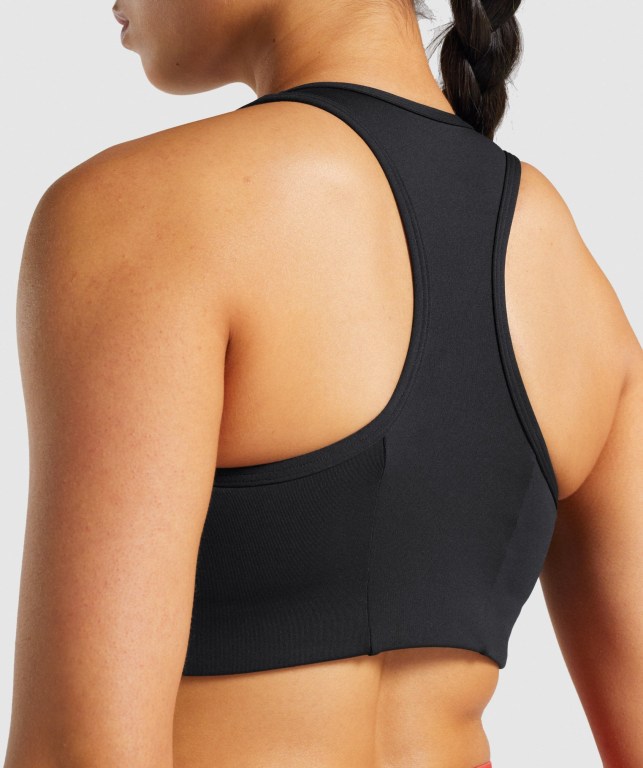 Gymshark Essential Racer Back Training Women's Sports Bra Black | UAE-01ITJO