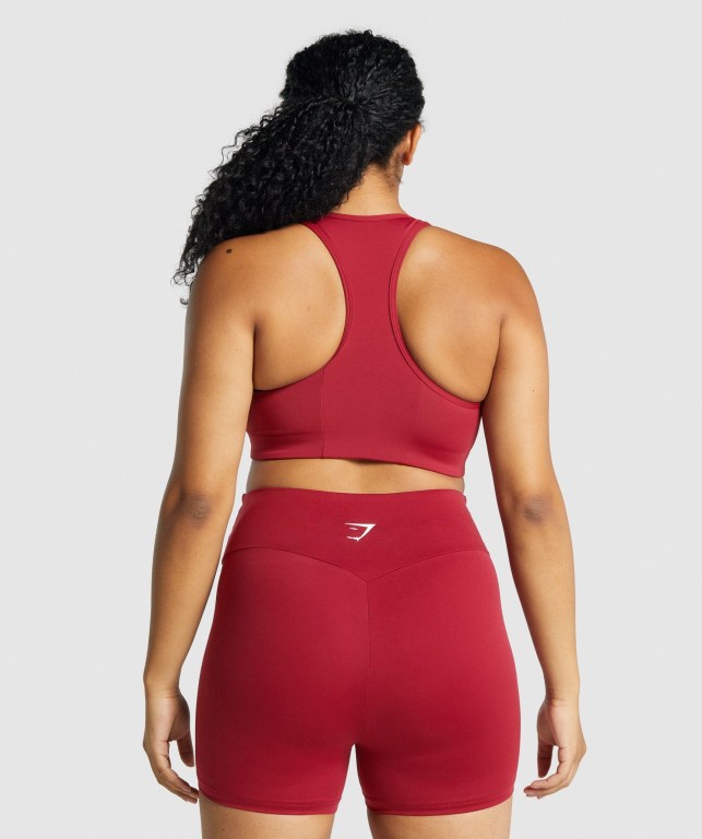 Gymshark Essential Racer Back Training Women's Sports Bra Burgundy | UAE-78GHAM