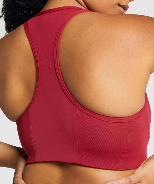 Gymshark Essential Racer Back Training Women's Sports Bra Burgundy | UAE-78GHAM