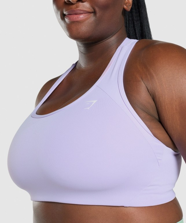 Gymshark Essential Racer Back Training Women's Sports Bra Light Purple | UAE-98IPEY