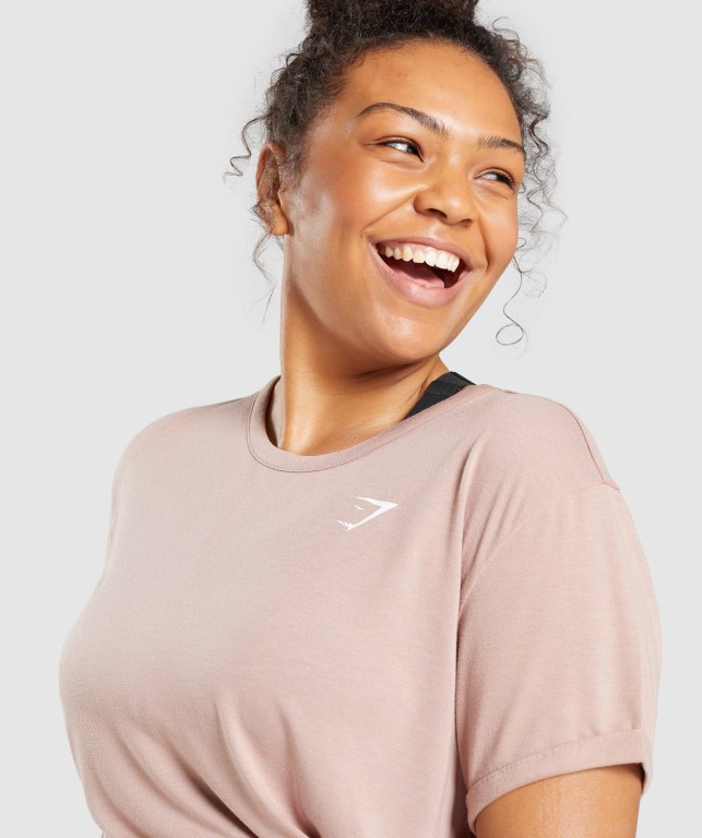 Gymshark Essential Women's T Shirts Grey Brown | UAE-32GXEW