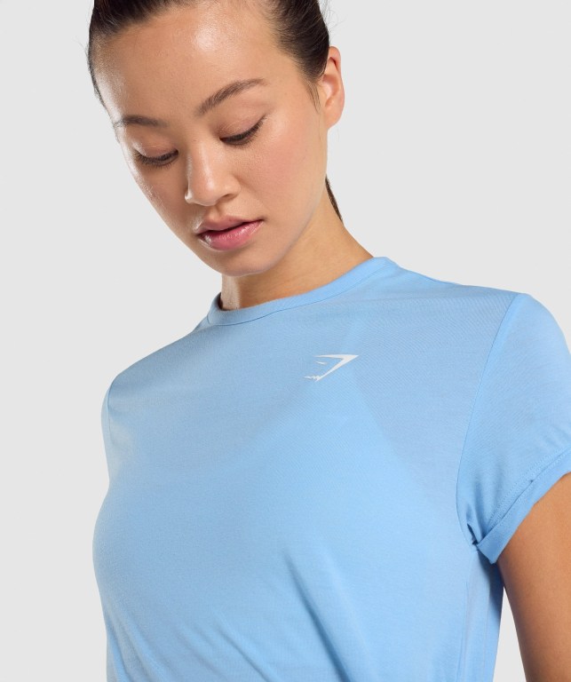 Gymshark Essential Women's T Shirts Light Blue | UAE-74GUQI