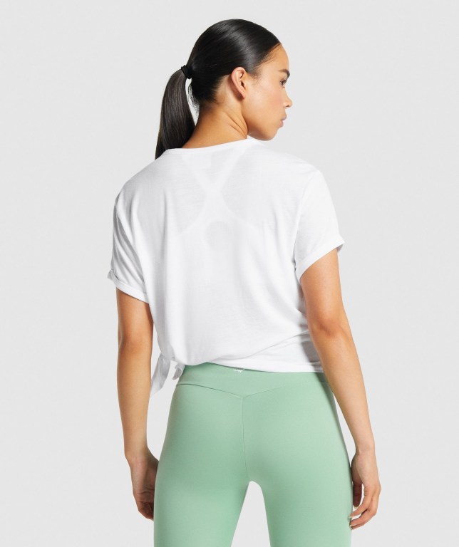 Gymshark Essential Women's T Shirts White | UAE-93LROP