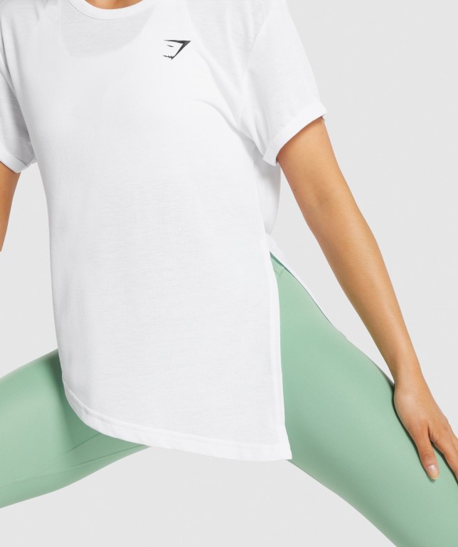 Gymshark Essential Women's T Shirts White | UAE-93LROP