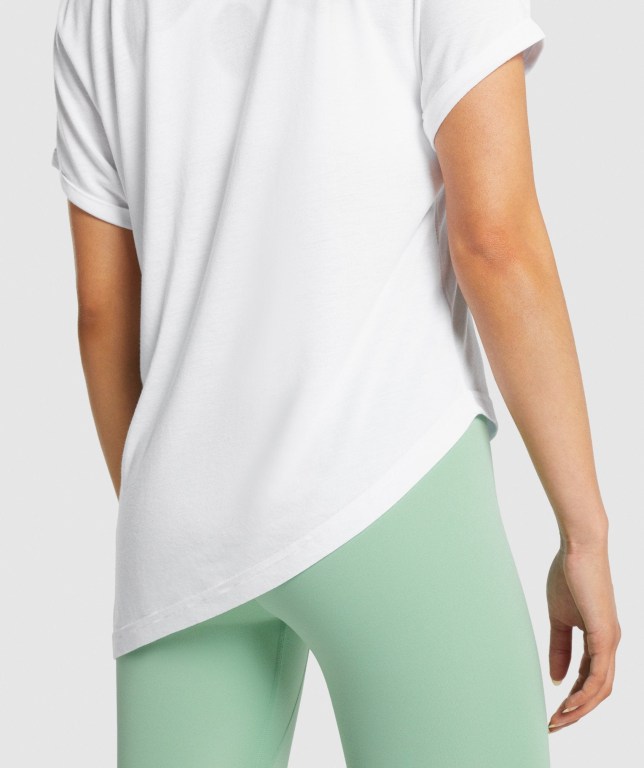 Gymshark Essential Women's T Shirts White | UAE-93LROP