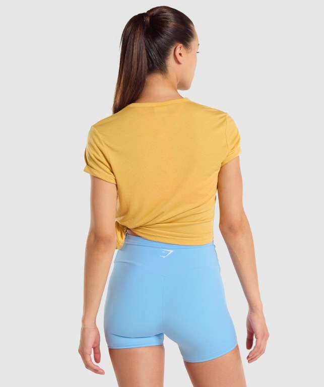 Gymshark Essential Women's T Shirts Yellow | UAE-17FDGW