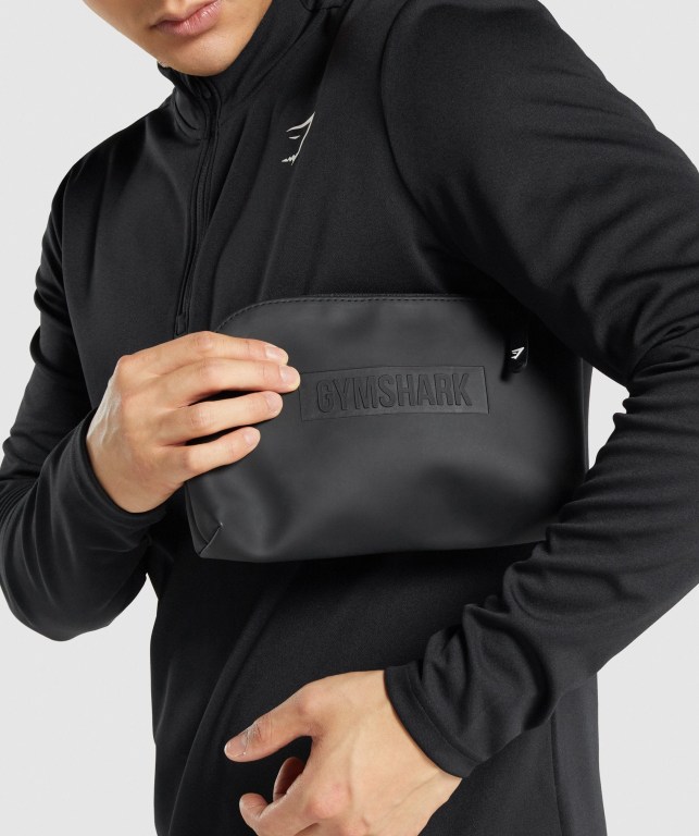 Gymshark Everyday Zip Pouch Men's Bags & Backpacks Black | UAE-43ULWV