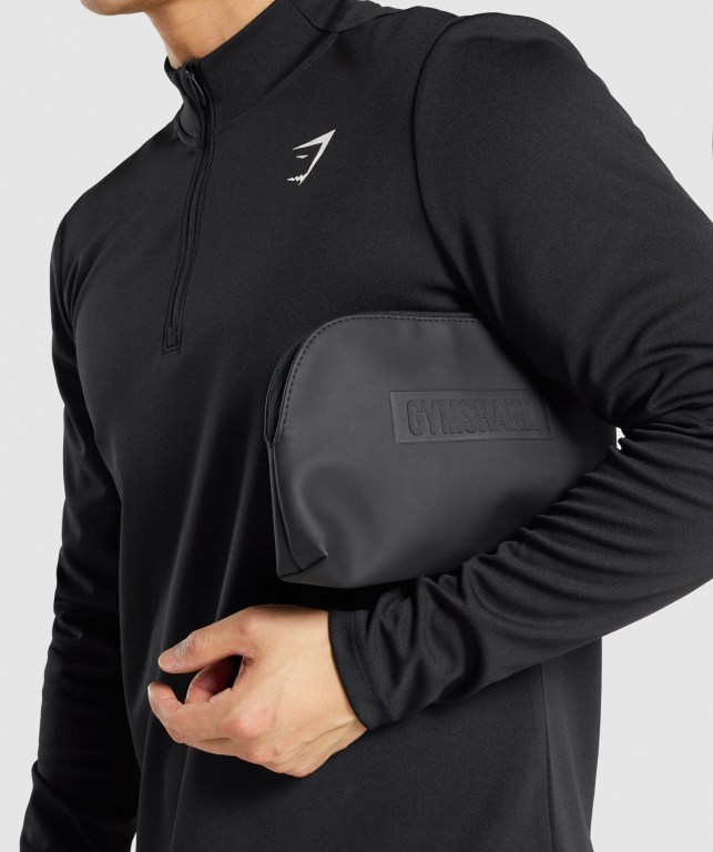 Gymshark Everyday Zip Pouch Men's Bags & Backpacks Black | UAE-43ULWV