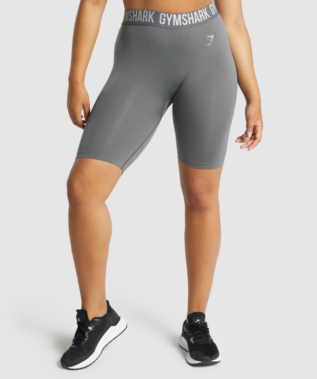 Gymshark Fit Seamless Cycling Women\'s Shorts Grey | UAE-01LYPC