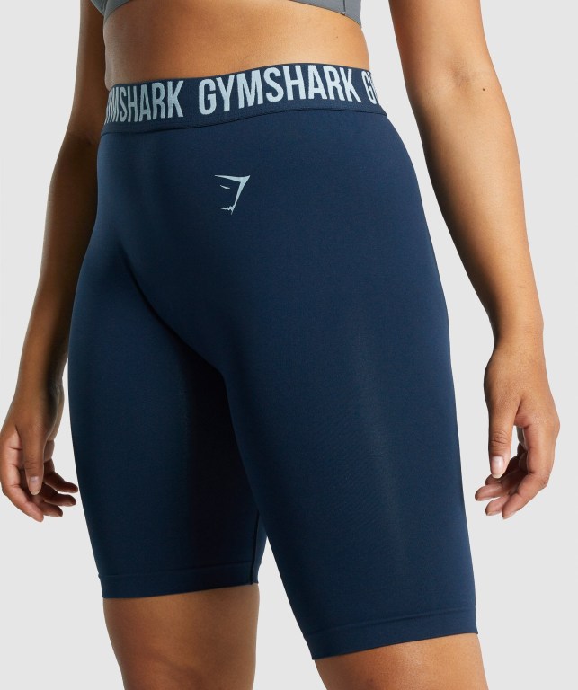 Gymshark Fit Seamless Cycling Women's Shorts Navy | UAE-31BLWK