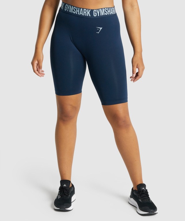 Gymshark Fit Seamless Cycling Women\'s Shorts Navy | UAE-31BLWK