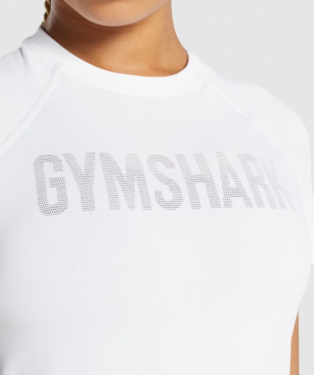 Gymshark Fit Seamless Loose Women's T Shirts White | UAE-24AJHY