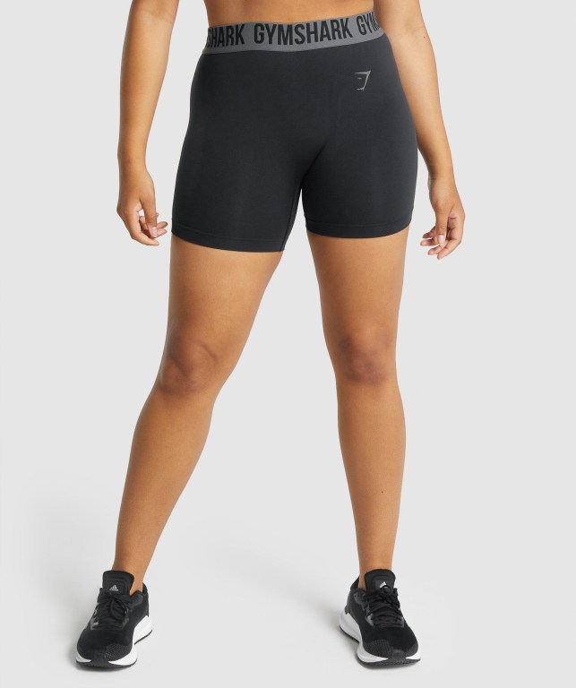 Gymshark Fit Seamless Women\'s Shorts Black | UAE-54PKDT