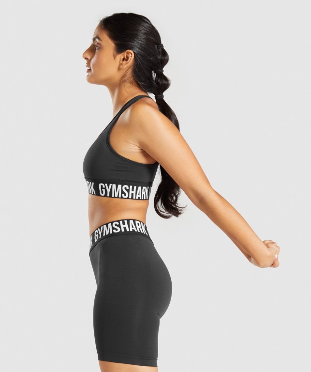 Gymshark Fit Seamless Women's Sports Bra Black / White | UAE-01TSAJ