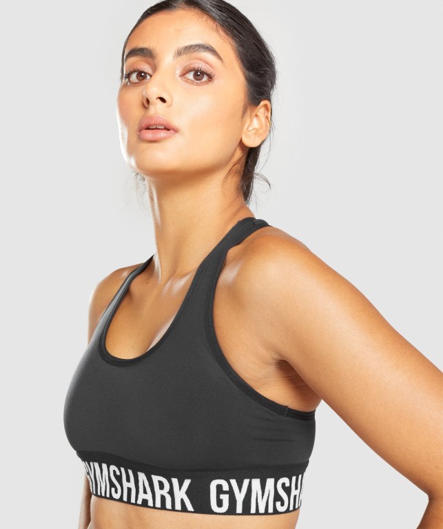 Gymshark Fit Seamless Women's Sports Bra Black / White | UAE-01TSAJ