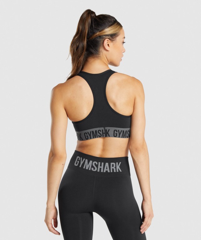 Gymshark Fit Seamless Women's Sports Bra Black | UAE-28IMGX