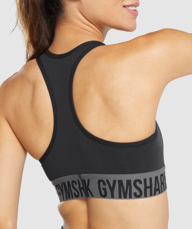 Gymshark Fit Seamless Women's Sports Bra Black | UAE-28IMGX