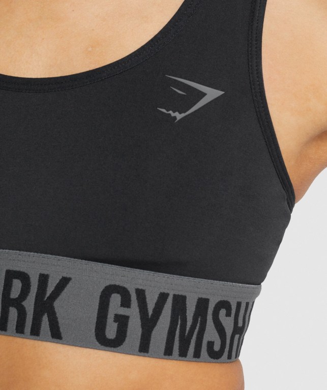 Gymshark Fit Seamless Women's Sports Bra Black | UAE-28IMGX