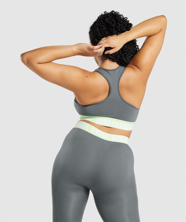 Gymshark Fit Seamless Women's Sports Bra Grey | UAE-28LXSC