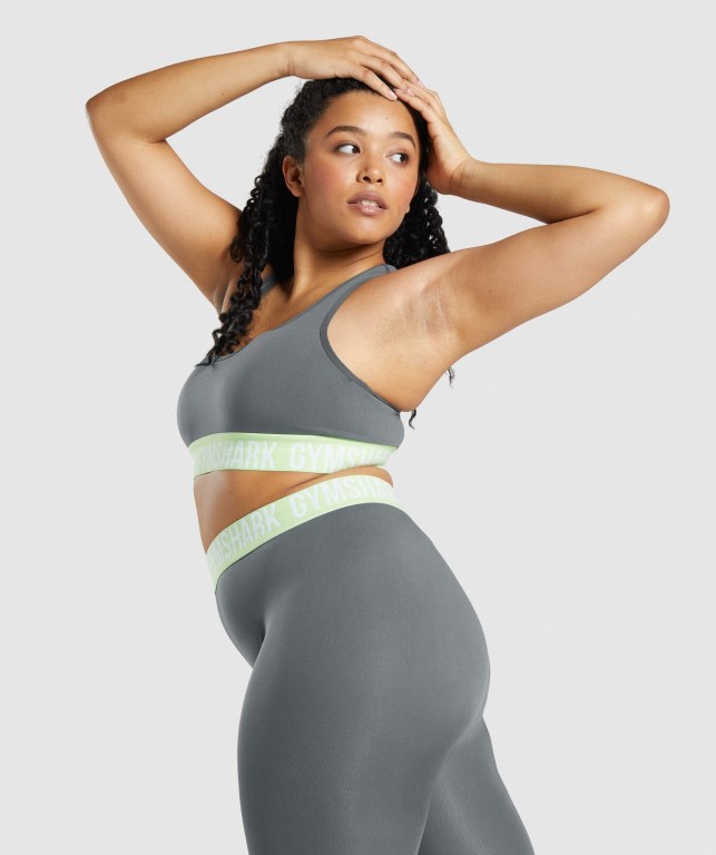 Gymshark Fit Seamless Women's Sports Bra Grey | UAE-28LXSC