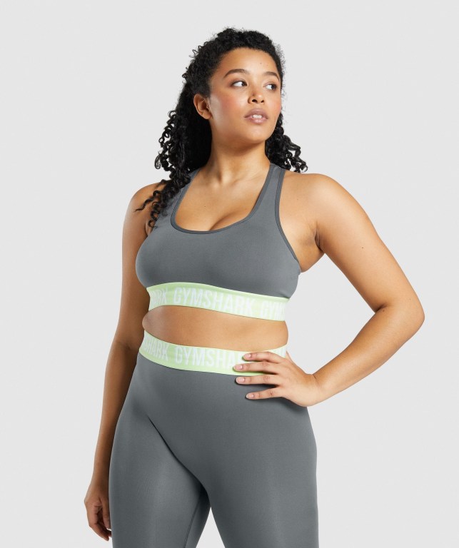 Gymshark Fit Seamless Women\'s Sports Bra Grey | UAE-28LXSC