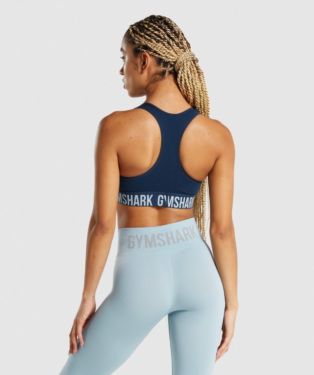 Gymshark Fit Seamless Women's Sports Bra Navy | UAE-38BEPT