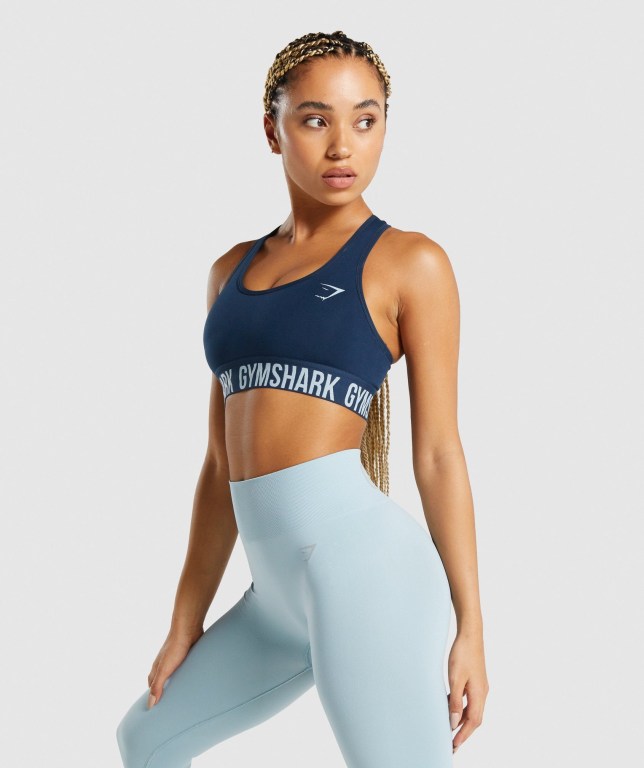 Gymshark Fit Seamless Women's Sports Bra Navy | UAE-38BEPT