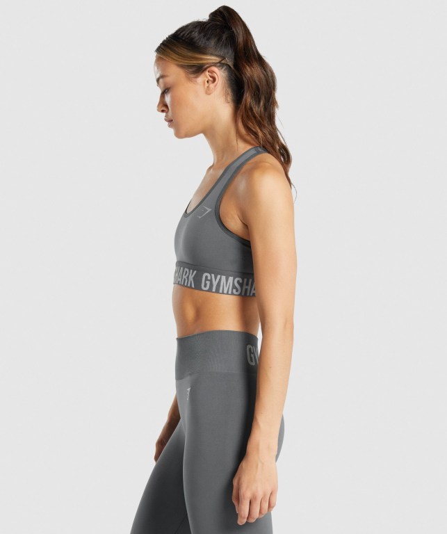 Gymshark Fit Seamless Women's Sports Bra Grey | UAE-53WAPK