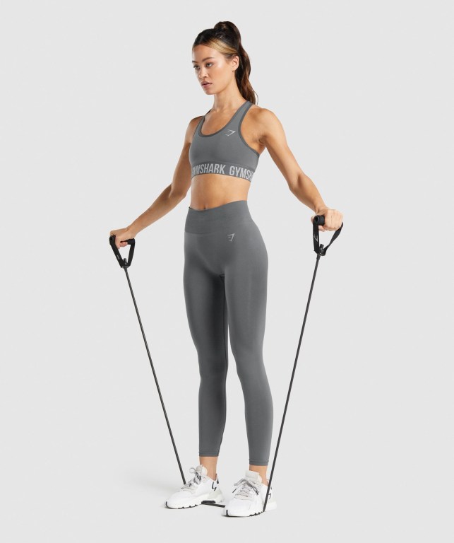 Gymshark Fit Seamless Women's Sports Bra Grey | UAE-53WAPK