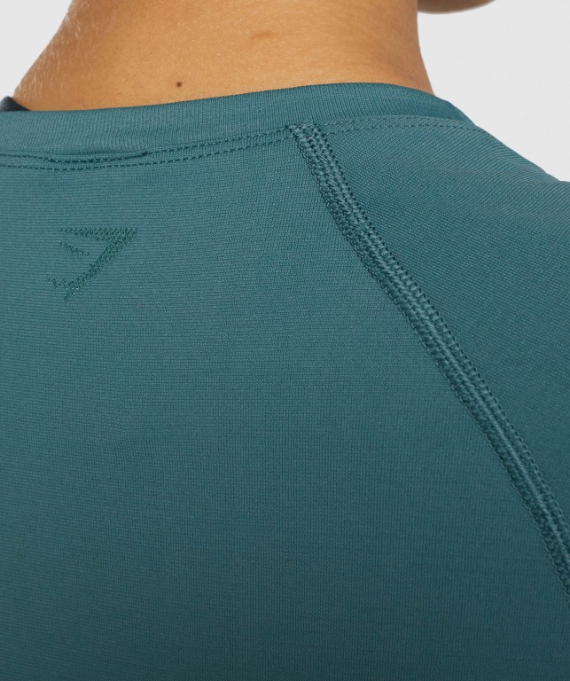 Gymshark Fit Seamless Women's T Shirts Dark Green | UAE-57BYOT