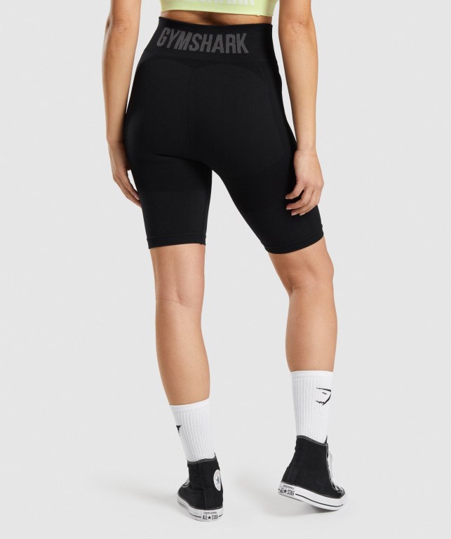 Gymshark Flex Cycling Women's Shorts Black / Grey | UAE-23LSHD