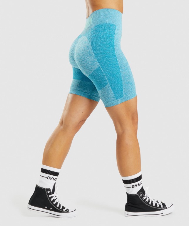 Gymshark Flex Cycling Women's Shorts Blue | UAE-16GTRD