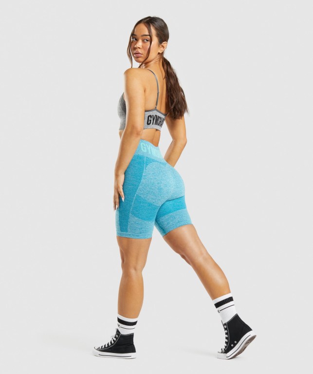 Gymshark Flex Cycling Women's Shorts Blue | UAE-16GTRD