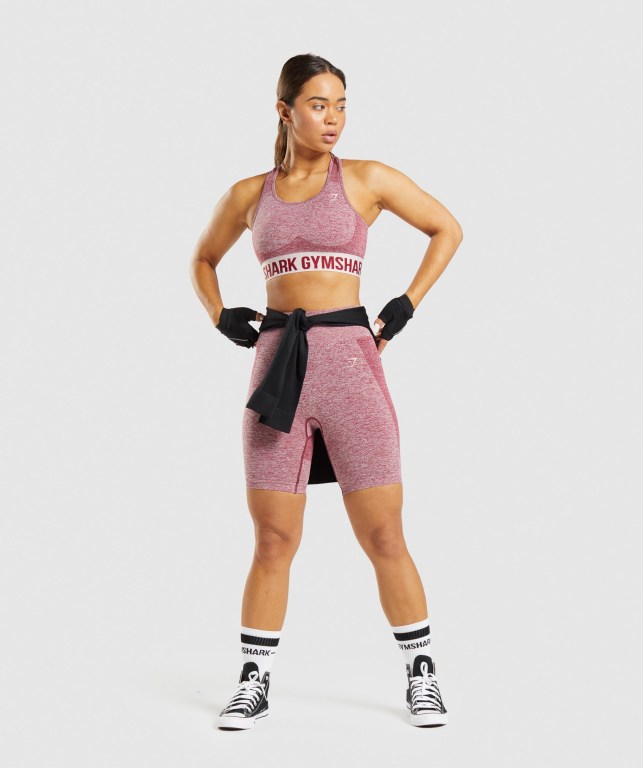 Gymshark Flex Cycling Women's Shorts Burgundy | UAE-62NEHA