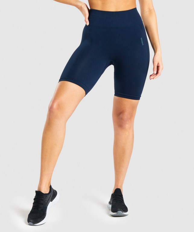 Gymshark Flex Cycling Women\'s Shorts Navy | UAE-09GWUF