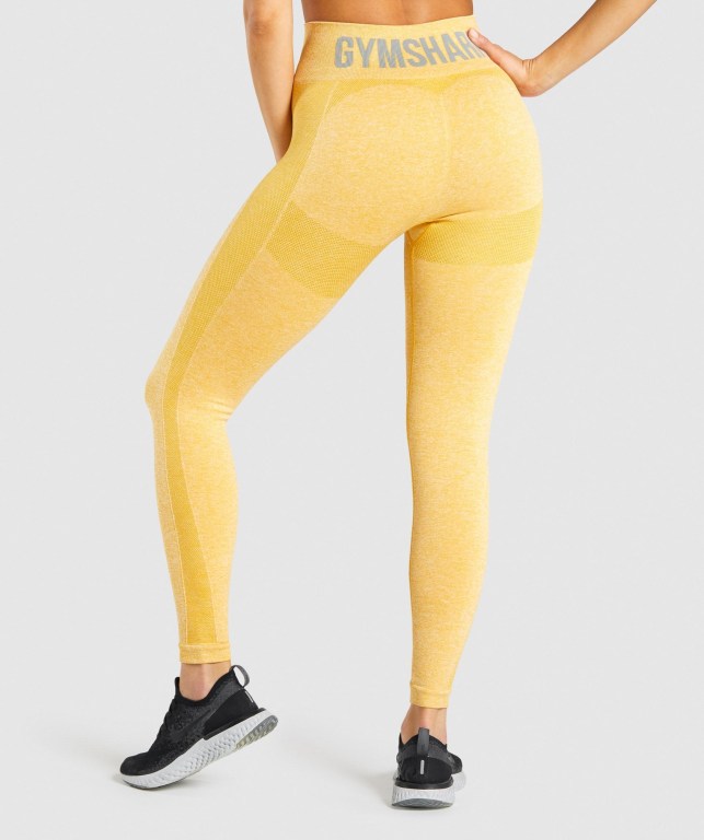 Gymshark Flex High Waisted Women's Leggings Yellow | UAE-30PMUI