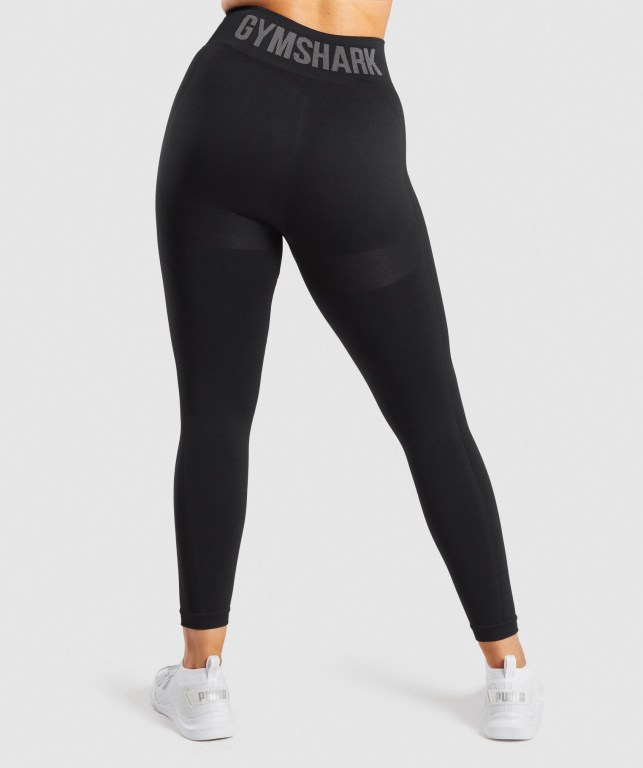 Gymshark Flex High Waisted Women's Leggings Black / Grey | UAE-67THUR